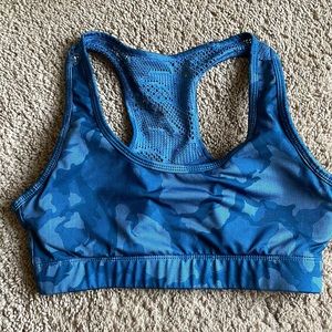 Zyia blue camo bomber bra size small